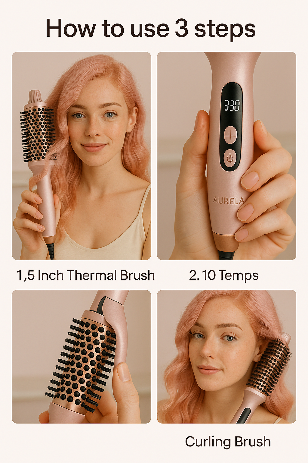 ✨ Meet the Aurela™ Ionic Thermal Brush