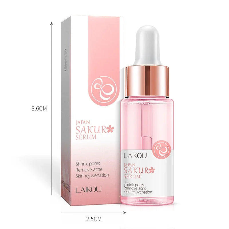 LAIKOU Sakura Face Essence Anti Wrinkle Serum Shrink Pores Anti-Aging Moisturizing Dry Skin Care 17ml
