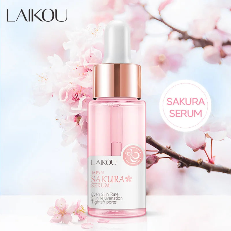 LAIKOU Sakura Face Essence Anti Wrinkle Serum Shrink Pores Anti-Aging Moisturizing Dry Skin Care 17ml