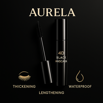 4D Black Mascara Thickening, Lengthening, Curling, Waterproof Liquid Fiber Mascara
